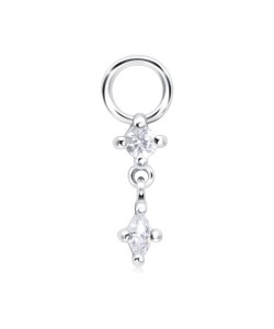 Dangling CZ Silver Charms CH-353